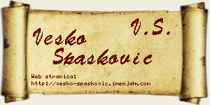 Vesko Spasković vizit kartica